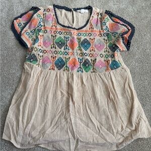 THML Embroidered Linen Top